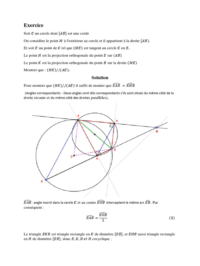Triangle inscrit et cercle d'Euler | PDF | Cercle | Triangle
