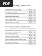 Debate Scoring Rubric Template | PDF