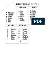 Jadwal Piket Kelas Xi Ips 2