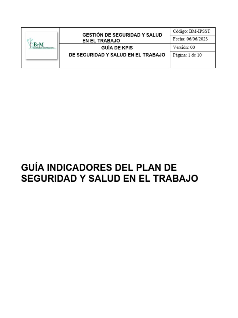 KPIs para Seguridad y Salud Laboral | PDF | Crecimiento personal y ...