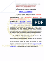 43-2023 Cedula de Emplazamiento Por Pedefe