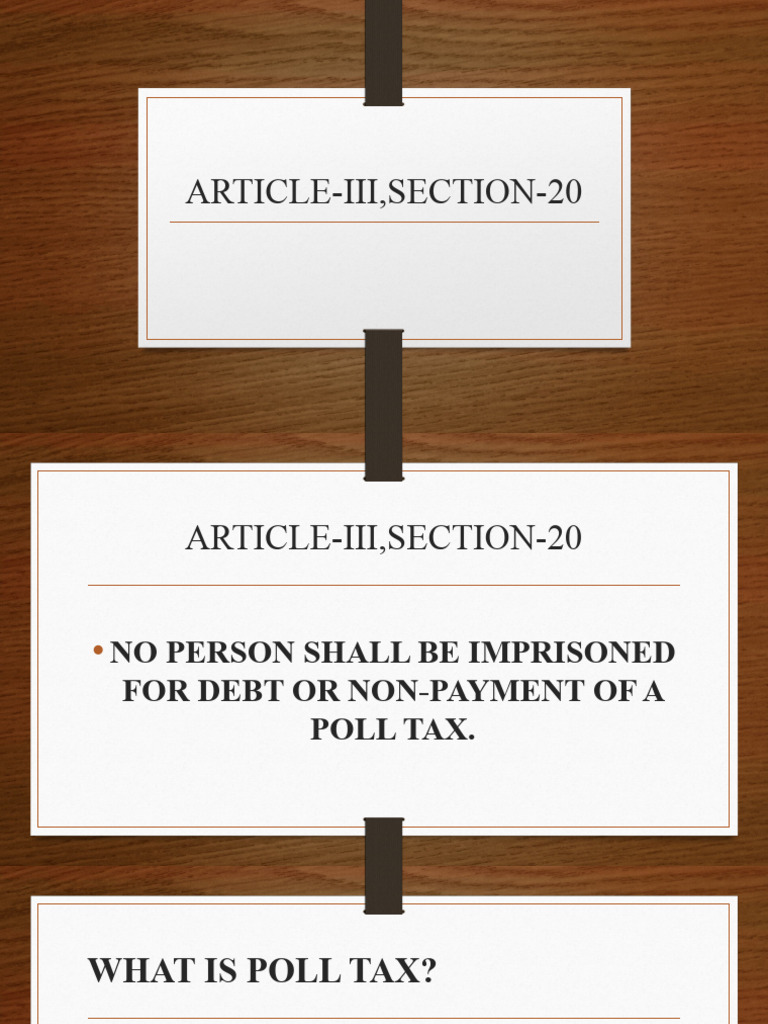 Understanding Poll Tax and Debt Imprisonment | PDF
