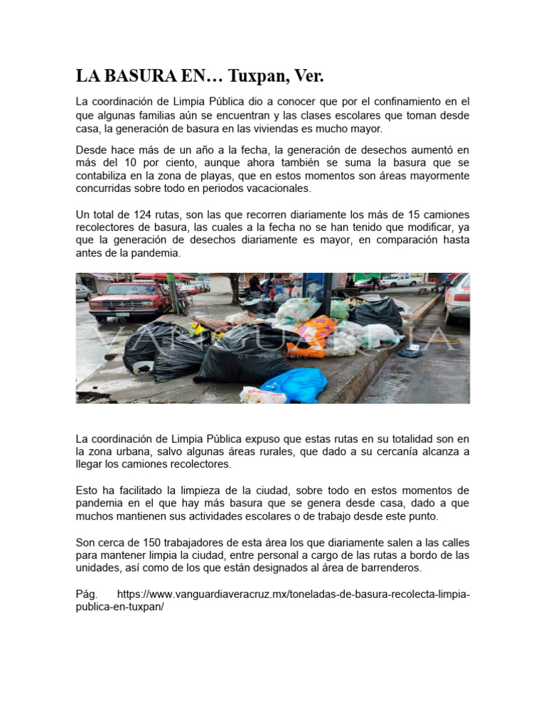 Basura y contaminación en Tuxpan | PDF | Residuos | Contaminación