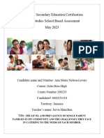 Caribbean Secondary Education Certification Social Studies School Based Assessment May 2023