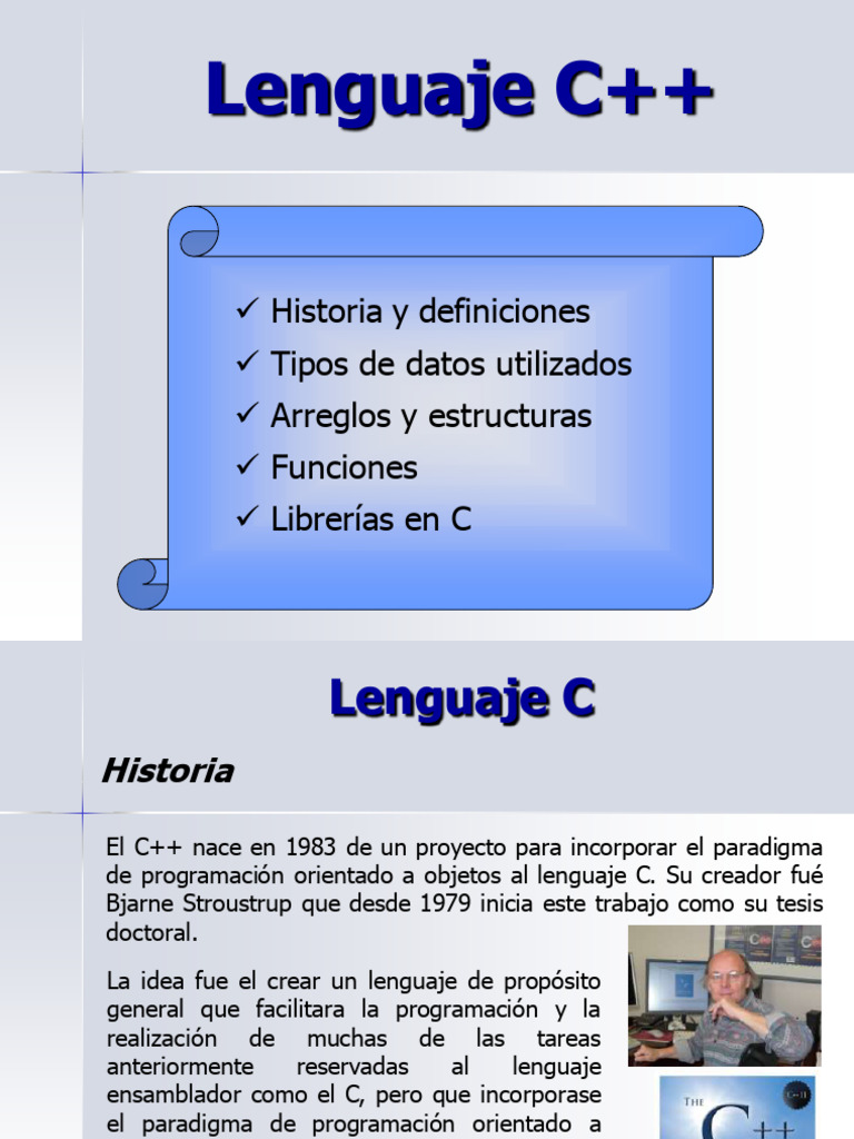 Historia y Definición del Lenguaje C++ | PDF | C ++ | Programación de ...