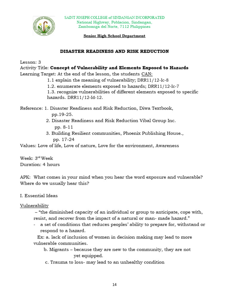 Vulnerability and Exposure to Hazards | PDF | Hazards | Disaster Risk ...