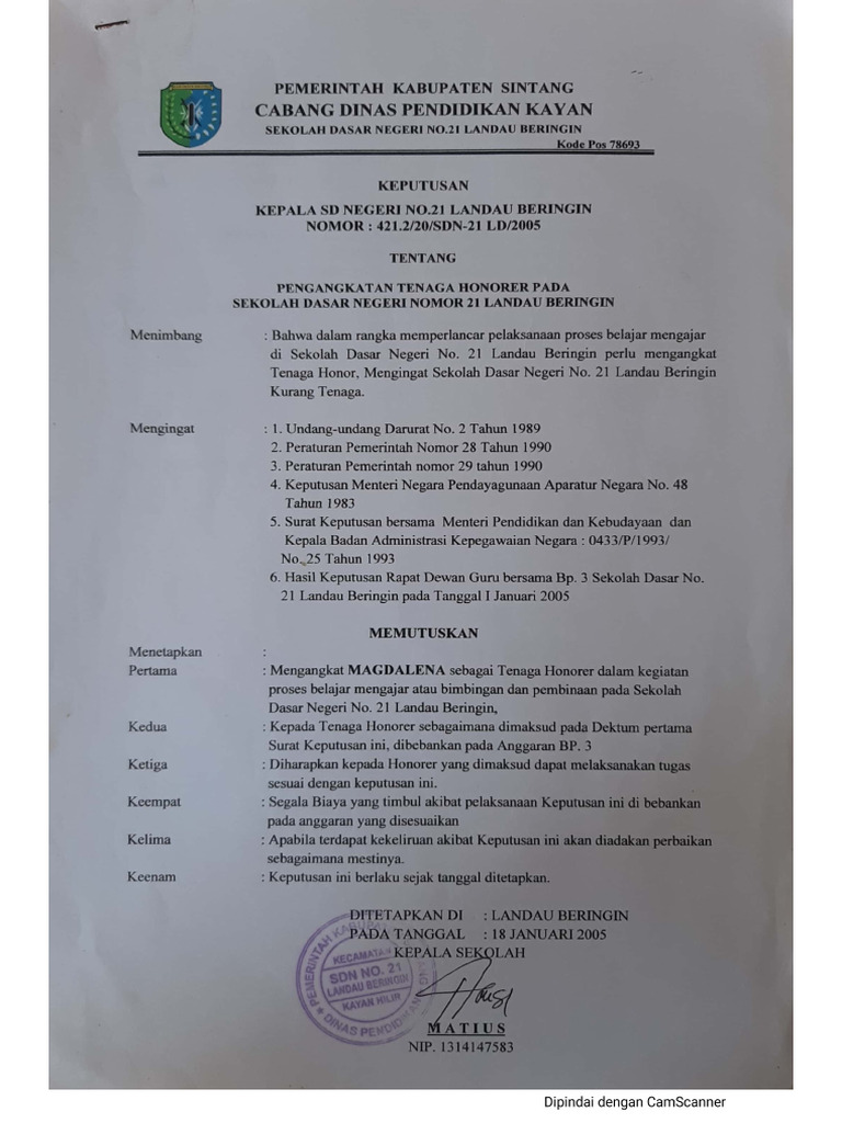 Sk Kepala Sekolah Pertama Pdf