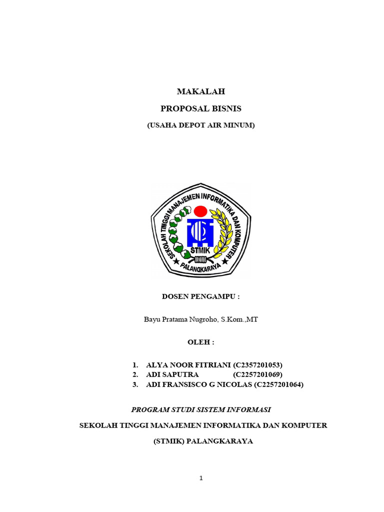 Proposal Bisnis Depot Air Minum | PDF