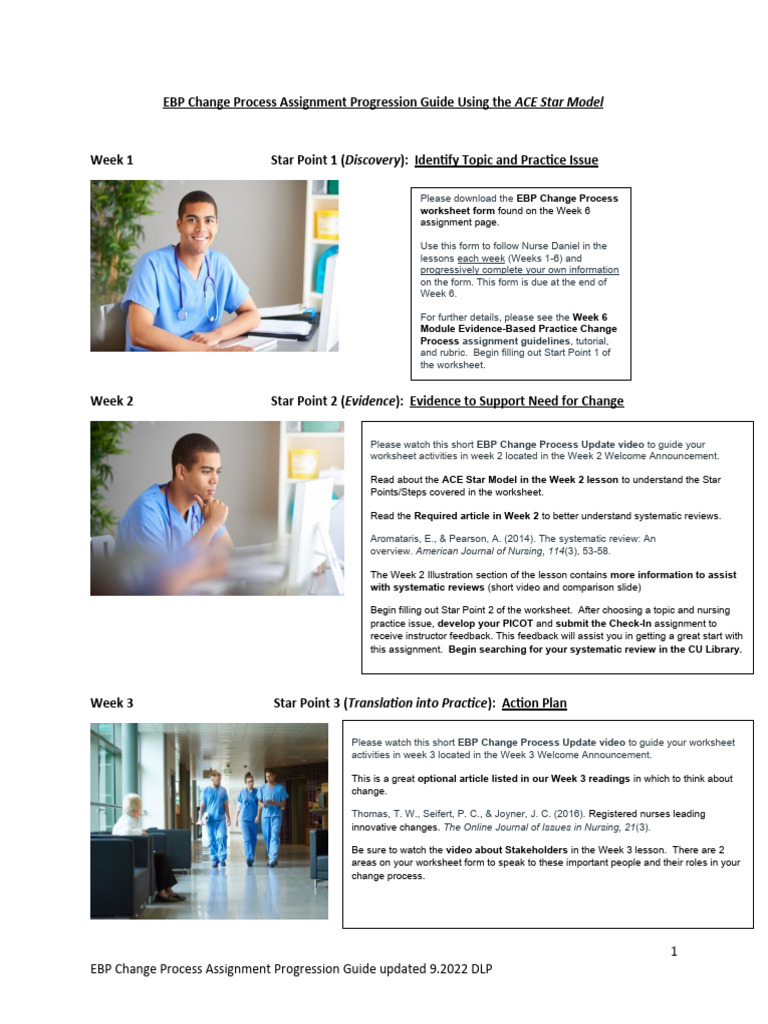 EBP Change Process Assignment Guide | PDF | Systematic Review | Learning
