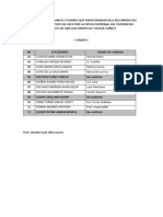 Relacion de Estudiantes y Padres Que Participaran en El Recorrido Del Sabado 19 de Agosto de 2023 Por La Fiesta Patronal Del Patron Del Distrito de San Luis Obispo de Tolosa