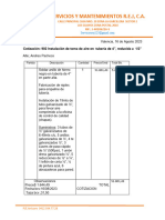 Presupuesto Tuberia de Aire