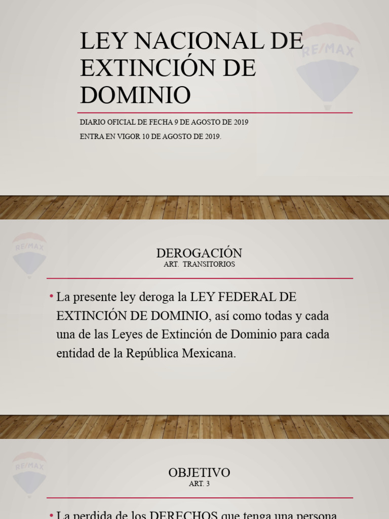 Ley Nacional de Extinción de Dominio 2019 | PDF | Propiedad | Estatuto ...