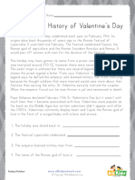 Valentines Day Reading Worksheet