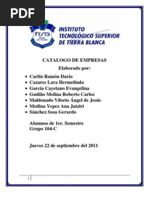 Catalogo De Empresas Hoja De Presentacion Marketing Calidad