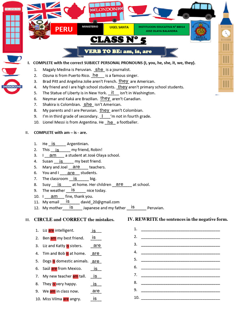 Class #05 Pronouns and To Be | PDF | Linguistic Morphology | Grammar