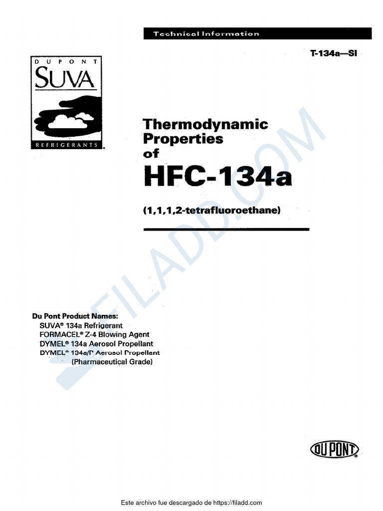 Tablas HFC-134a | PDF
