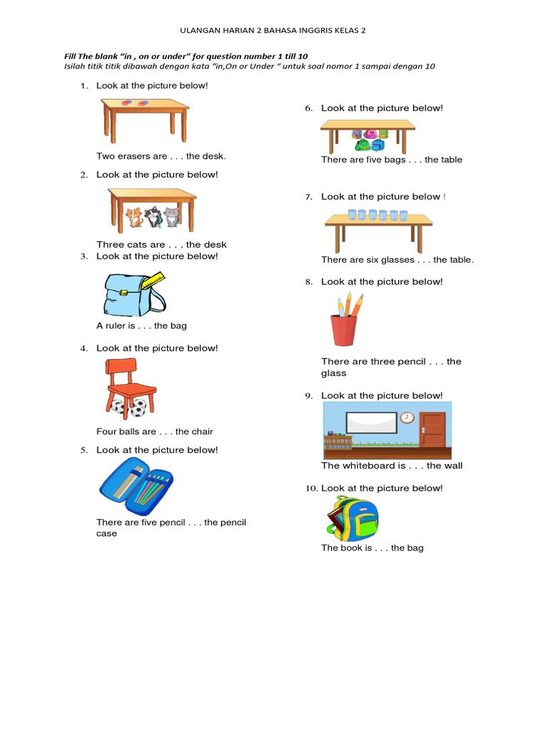 Uh 2 BHS Inggris Kelas 2 | PDF