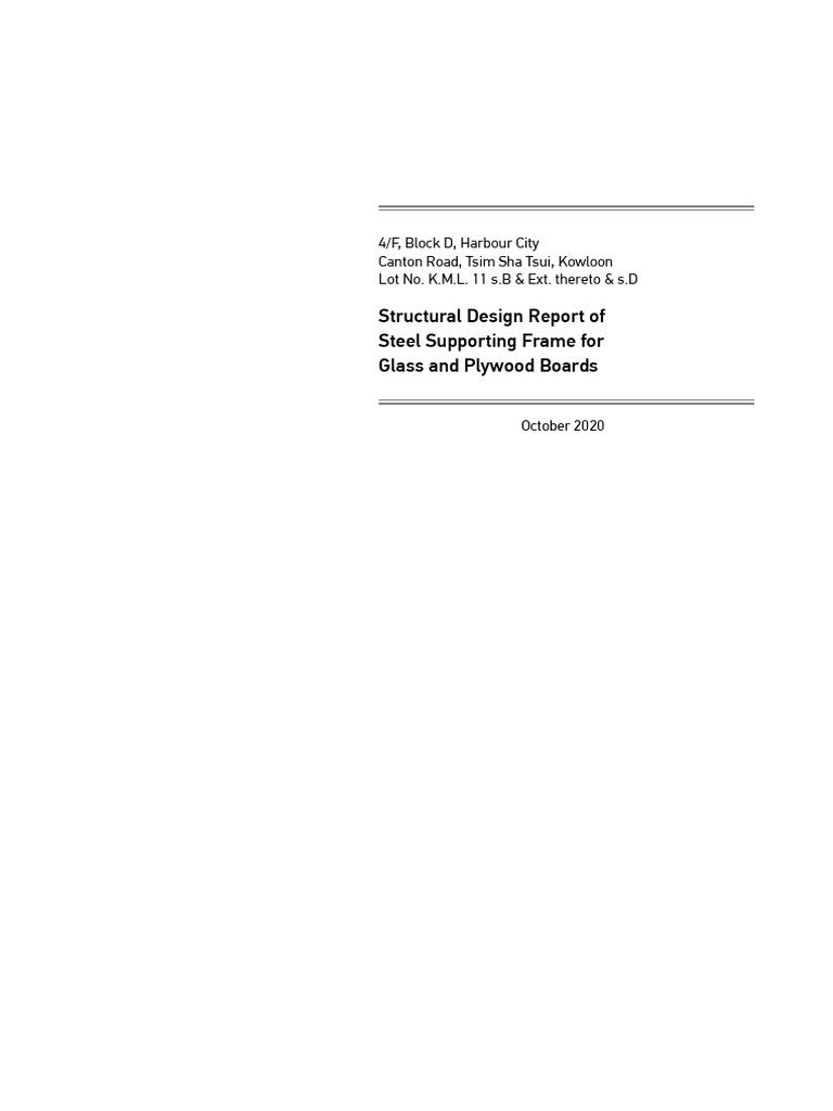 Steel Frame Design Report for Tsim Sha Tsui | PDF | Materials ...