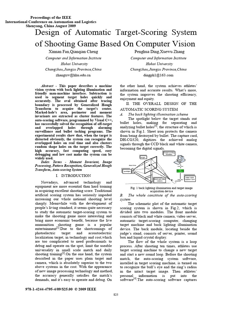 Design of Automatic TargetScoring System of Shooting Game Based On