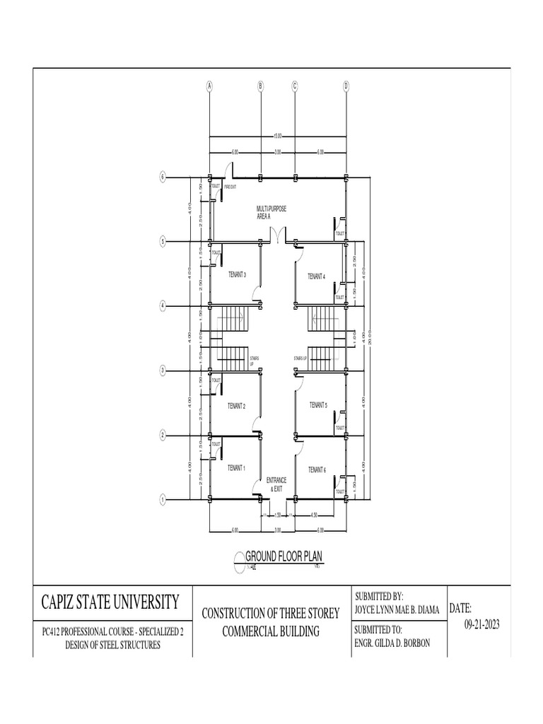 Three Storey Commercial Building Plan | PDF | Tourist Attractions ...