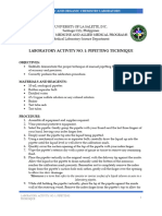 Experiment No. 1 Pipetting