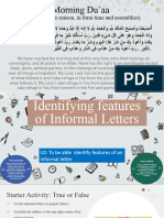L2 - Identifying Features of An Informal Letter