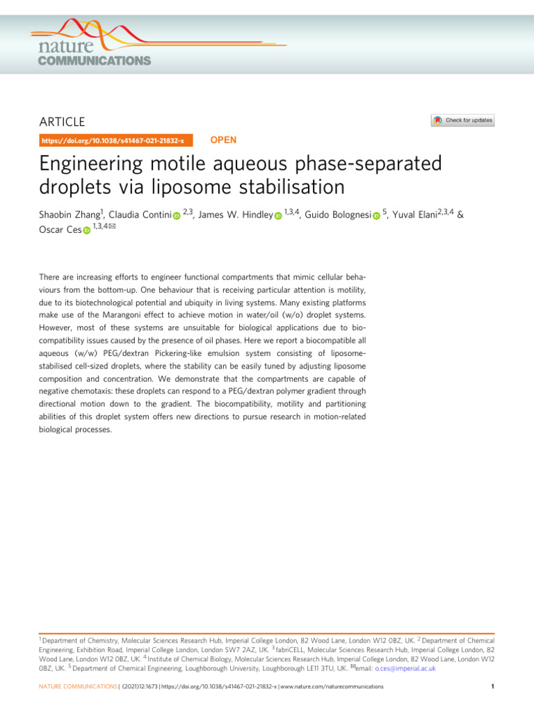 2021 nat comm engineering motile aqueous phase separated droplets pdf
