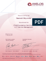 ITIL Foundation Certificate