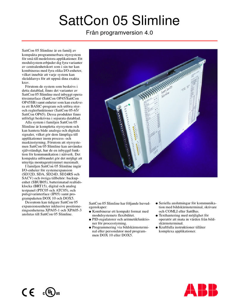 SV SC05 Slimline v4 0 Datablad | PDF