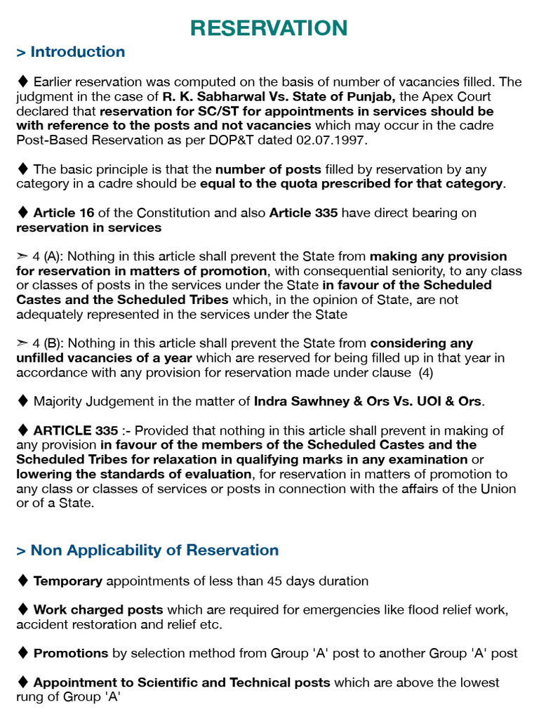 Reservation and Roster Guidelines | PDF | Government | Justice