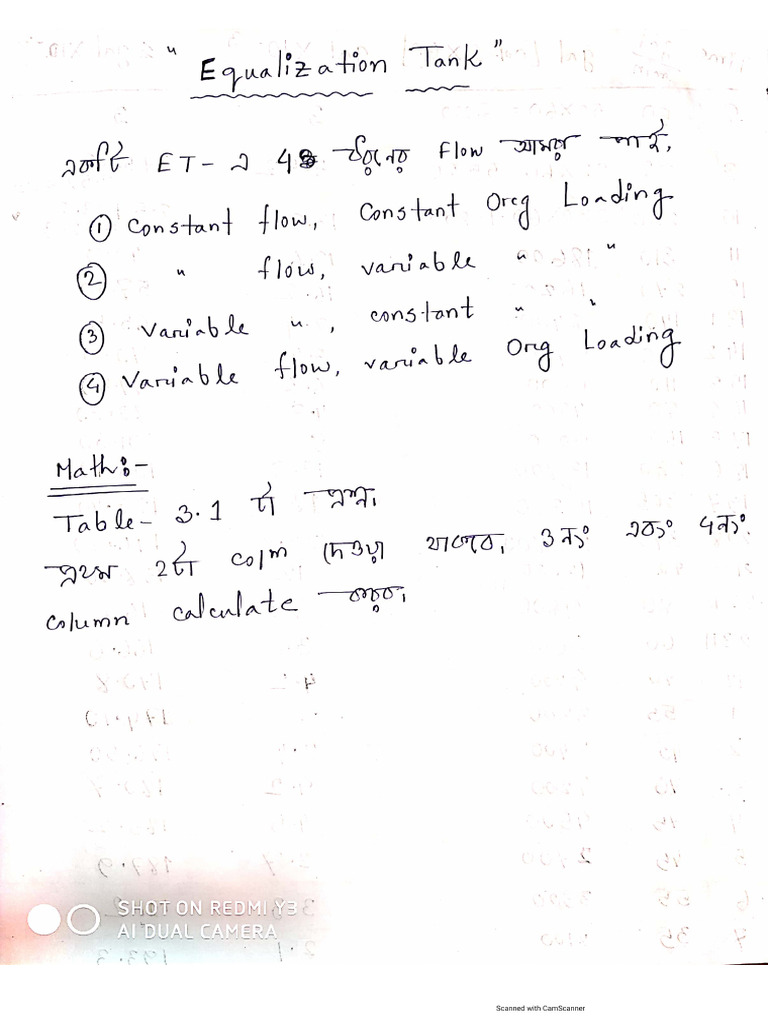 Equalization and Neutralization Tank Solved Problem PDF