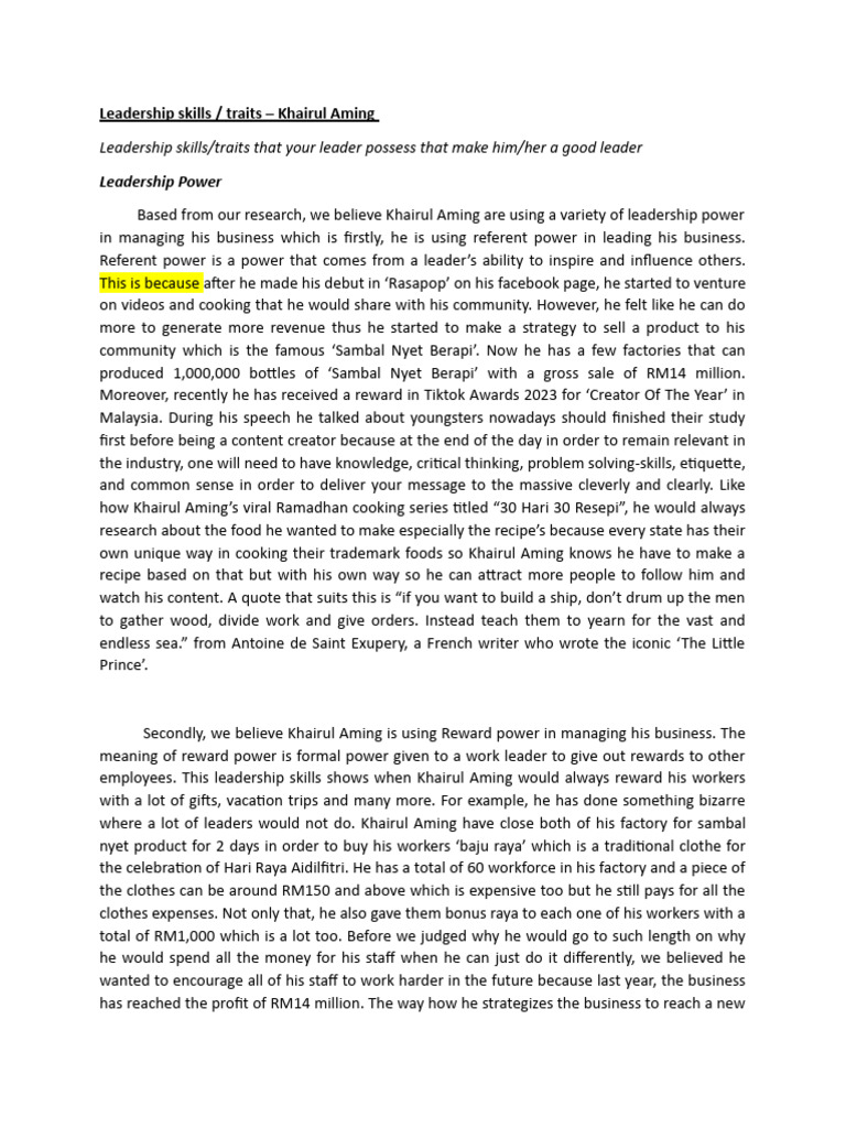 Group Assignment 1 Pdf Leadership Cognition