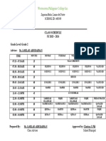 Classs Sched GRADE 2