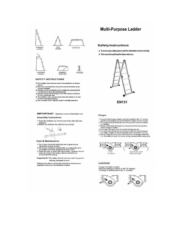 G23000588 Folding Telescoping Ladder Instruction PDF
