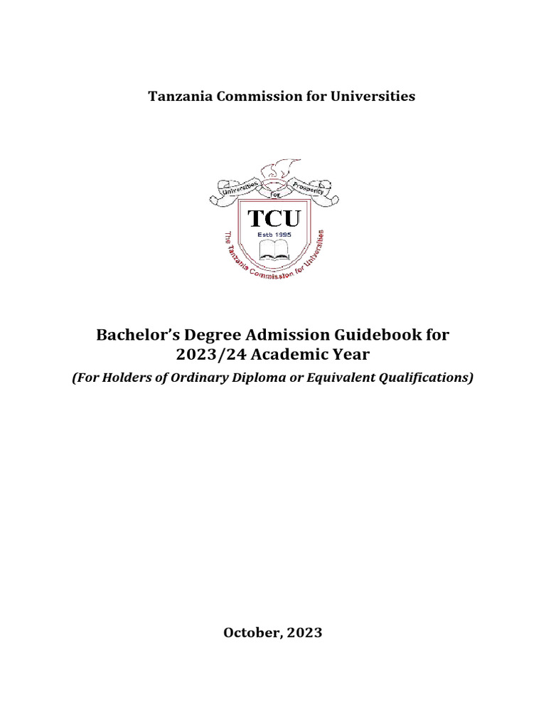 TCU Bachelor's Admission Guide 2023/24 | PDF | Academic Degree ...