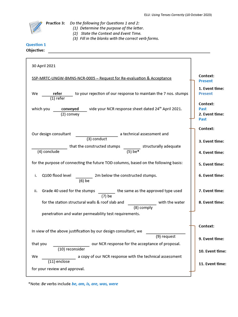 Mastering Tenses in Business Letters | PDF