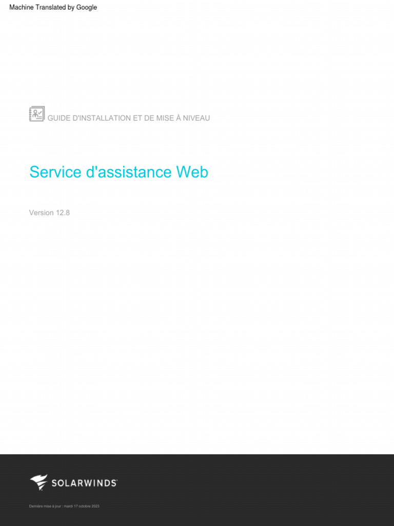 Guide d'installation WHD 12.8 SolarWinds | PDF | Microsoft SQL Server ...