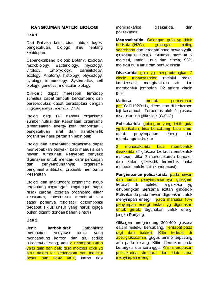 Rangkuman Biologi untuk Pelajar | PDF