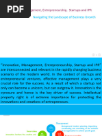 Innovation, Management, Entrepreneurship, Startups and IPR: Navigating The Landscape of Business Growth