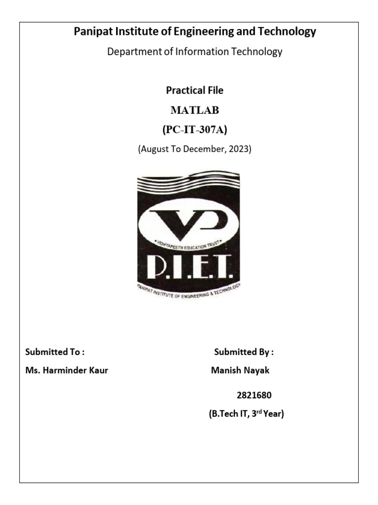 Matlab Front Page | PDF