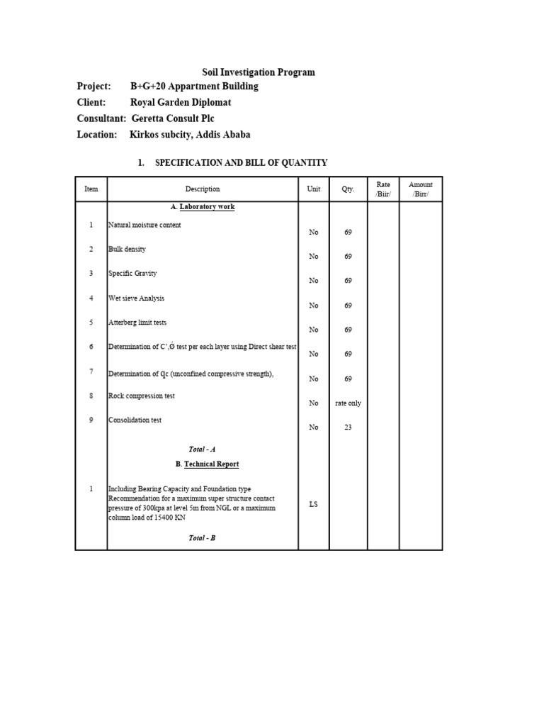 Soil Investigation for High-Rise Building | PDF | Applied And ...