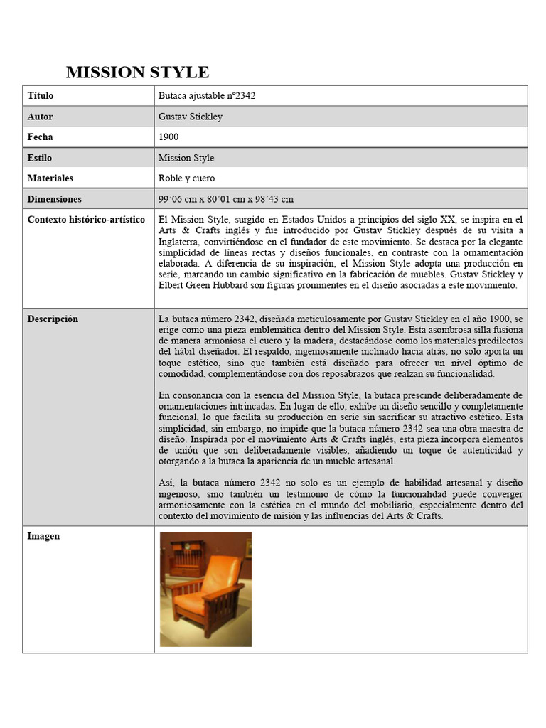 Mission Style | PDF | Mueble | Movimiento de Artes y Oficios
