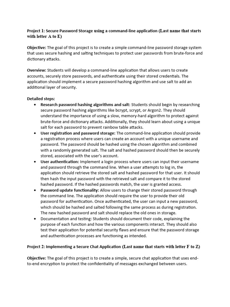 Security course projects pdf password key cryptography 