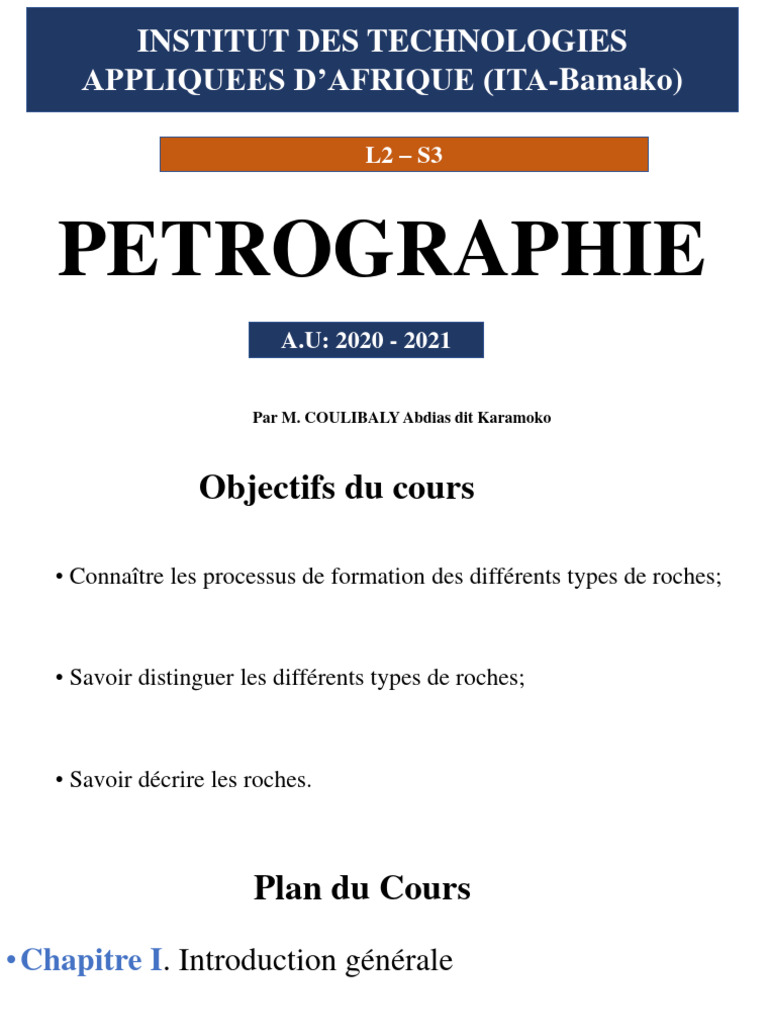Introduction à la Pétrographie | PDF | Chimie | Sciences physiques
