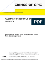 Proceedings of Spie: Quality Assurance For CT and MRI Scanners