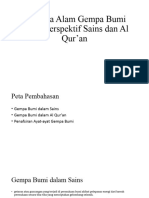 Bencana Alam Gempa Bumi Dalam Perspektif Sains Dan Al Qur'an