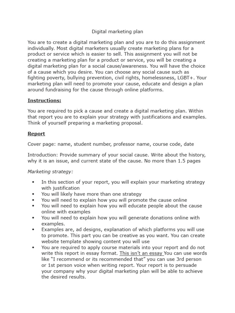 Final Project-Digital Marketin Plan | PDF | Digital Marketing | Marketing
