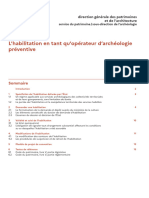 Fiche Pratique - L'habilitation en Tant Qu'opérateur D'archéologie Préventive