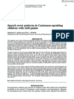 Intl J Lang Comm Disor - January 1996 - Stokes - Speech Error Patterns in Cantonese Speaking Children With Cleft Palate