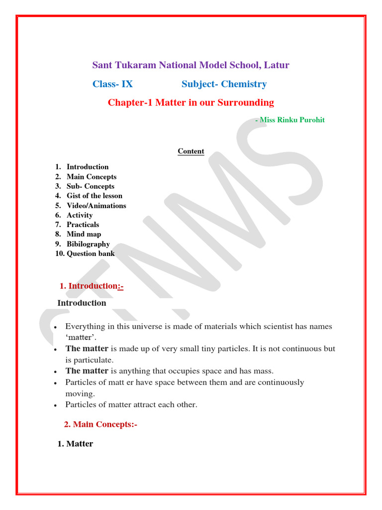 Matter In Our Surrounding Pdf Gases Liquids